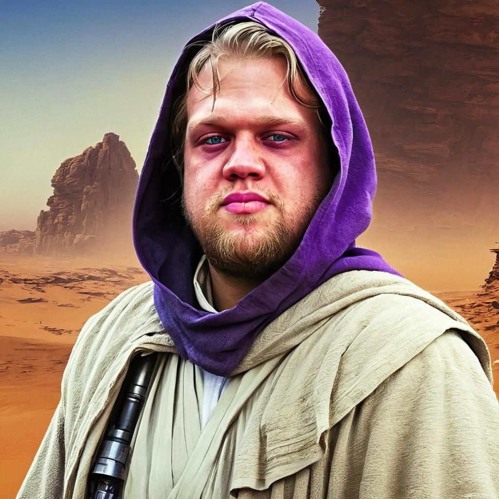 Jedi Master with Purple Saber on Tatooine