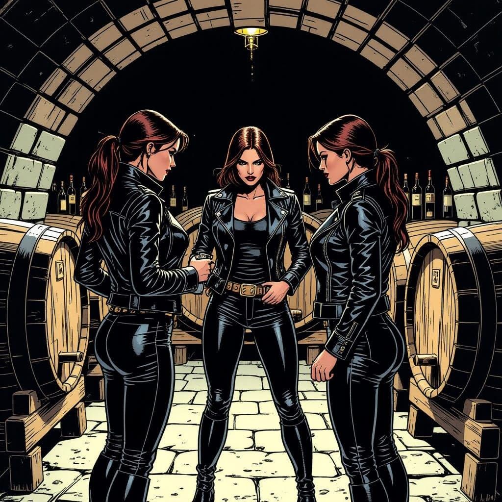 Three Female Prison Guards in Medieval Ordeal, Dark Gritty S...