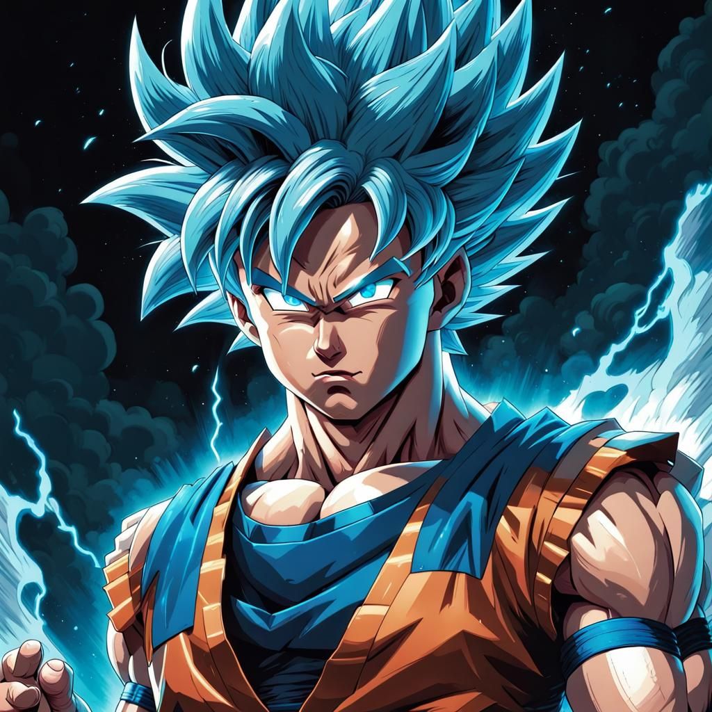 Super Saiyan Blue Goku Comic Art