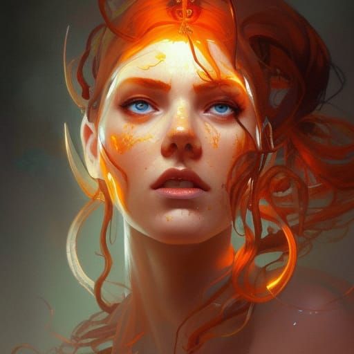 Eldritch Goddess Portrait in Grimdark Style