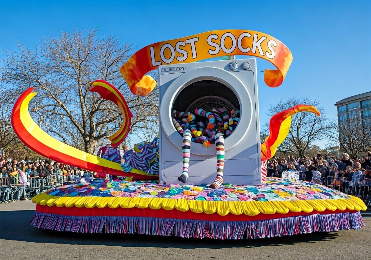 Lost Socks Parade Float in Pop Art Style