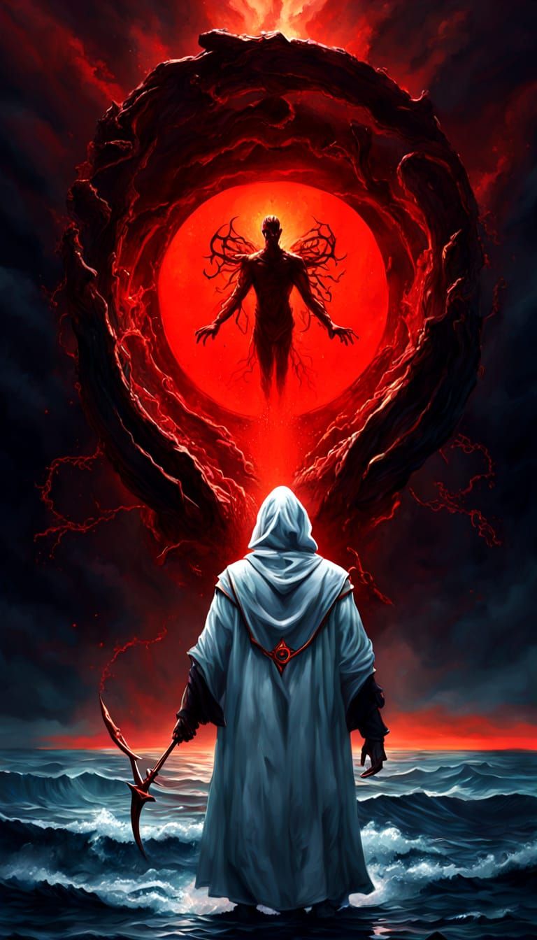 Dark Abyssal Portal in Cyberpunk Style