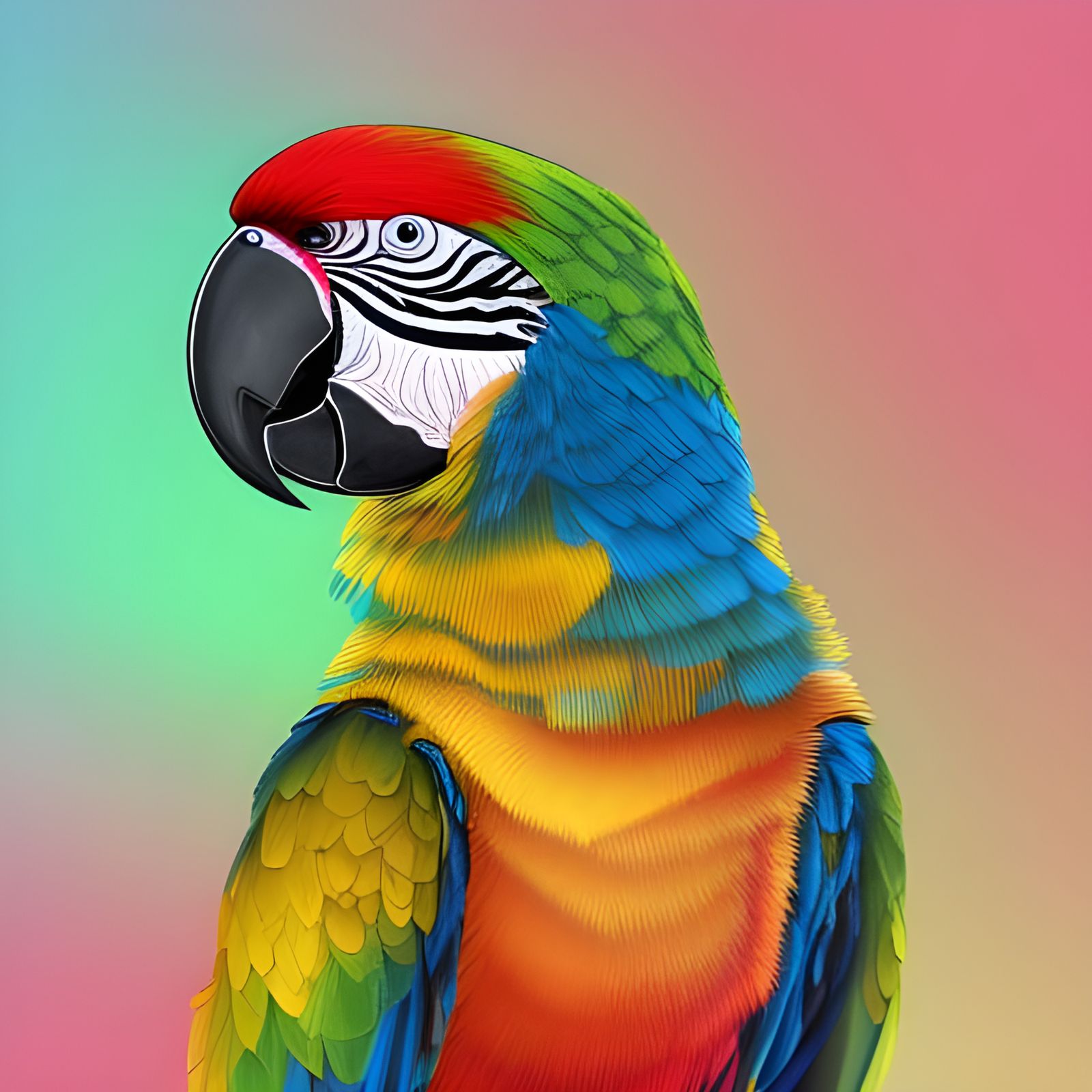 Colorful Parrot with Pirate Hat as Astral Illustration