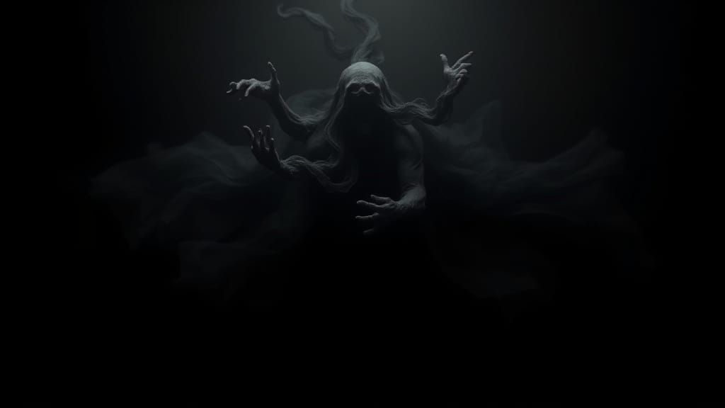 Sentient Shadow in Infinite Void: Dark Fantasy Concept