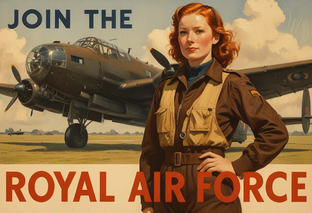 1940s RAF Aviatrix Advertisement Poster