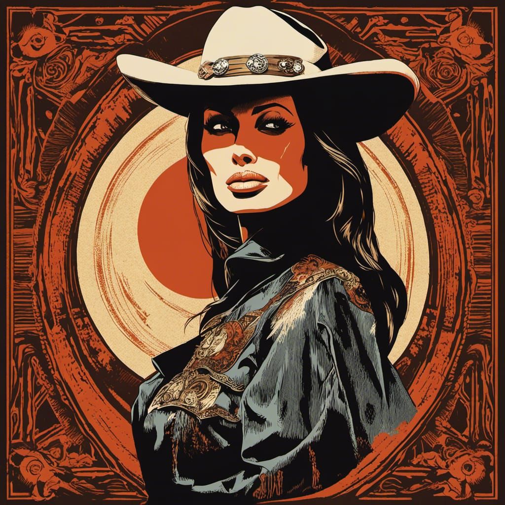 Angelina Jolie in Spaghetti Western Poster Art