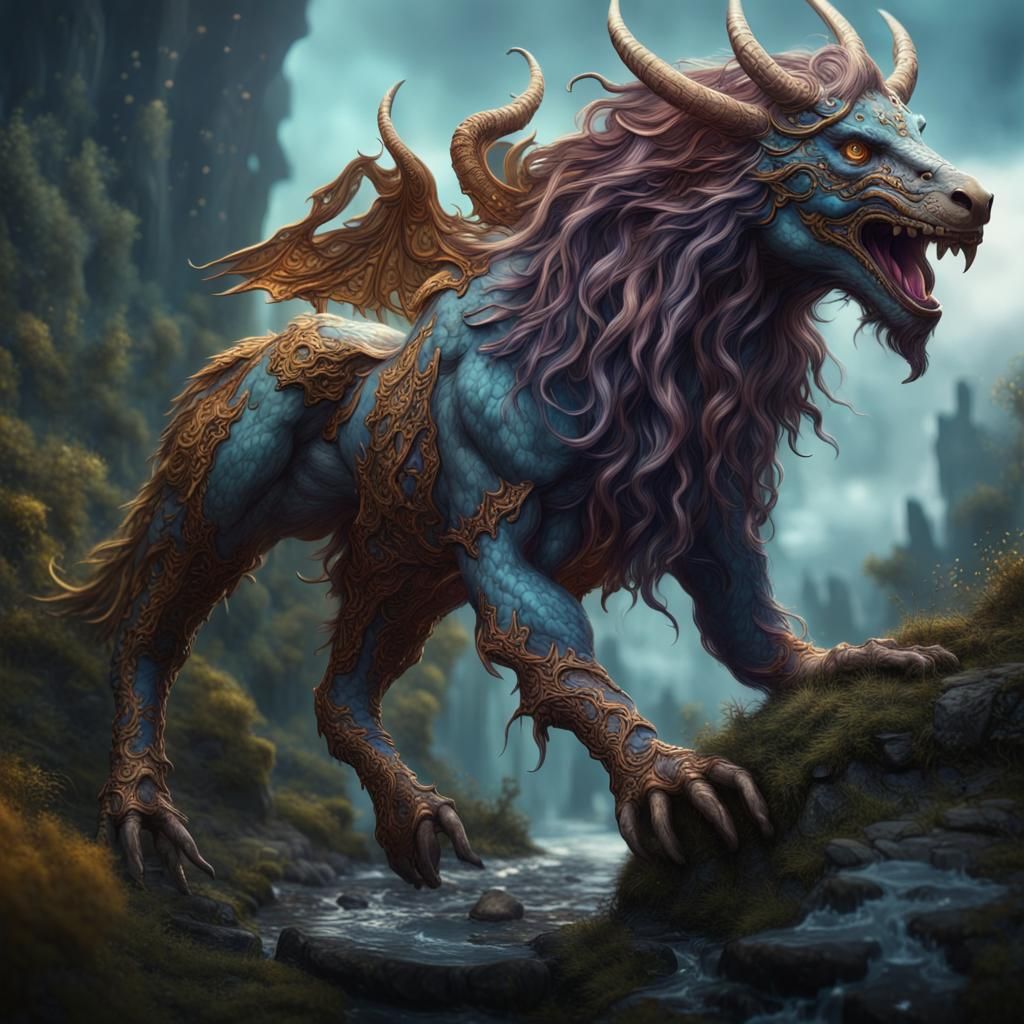 Fantastical Mythical Creature in Detailed Matte Painting