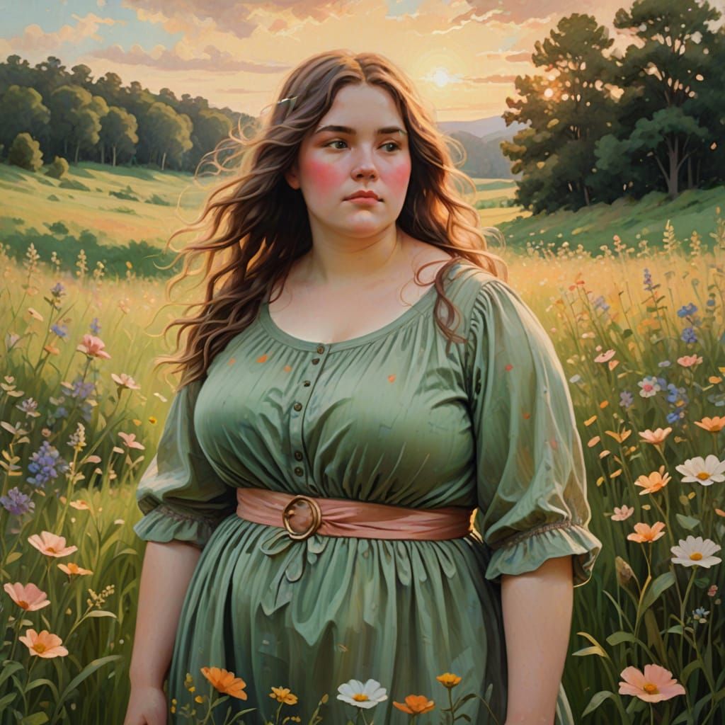 Goddess of Nature in Ethereal Oil Painting