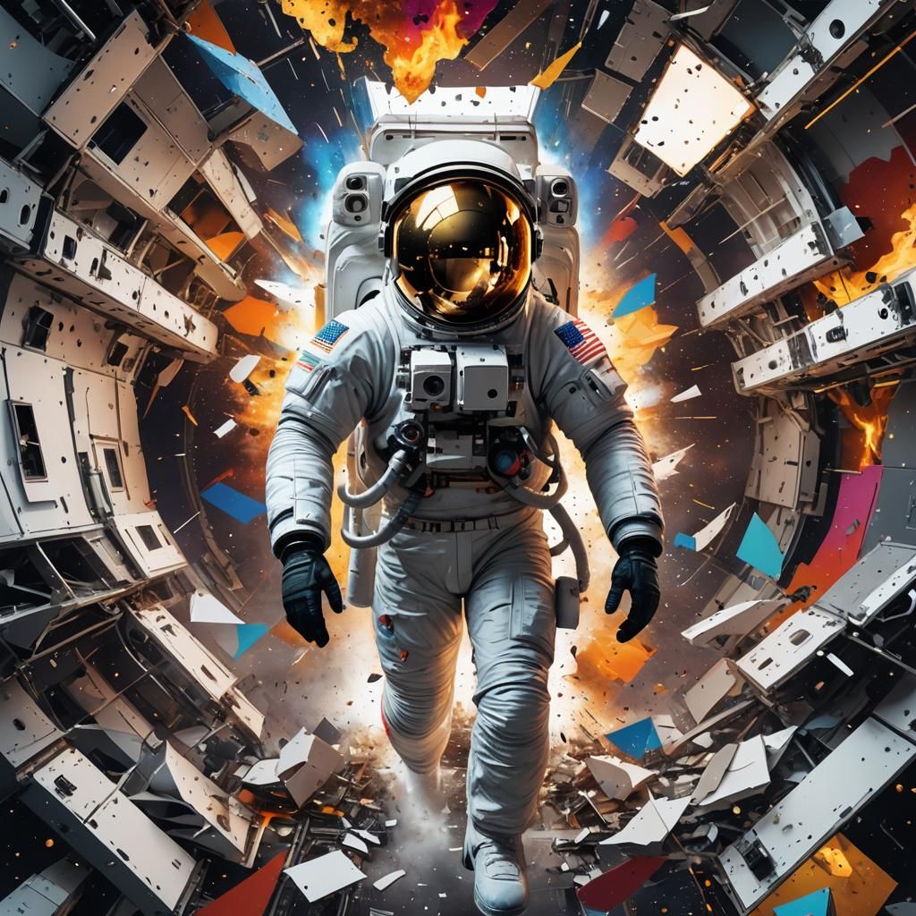 Astronaut Vision Test: Space Shuttle Explosion in Digital Ar...