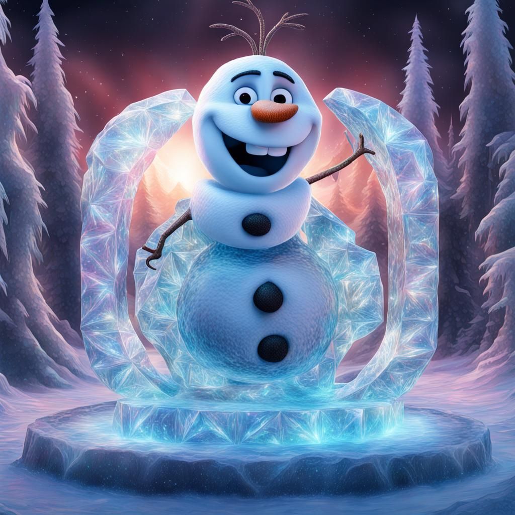 Olaf Ice Sculpture in Astral Cosmic Style