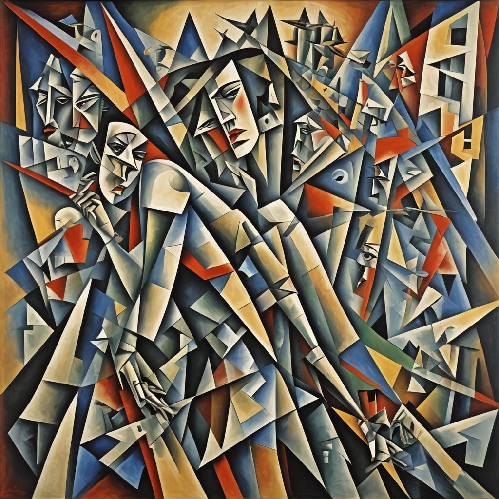 Abstract Cubist Nightmare Inspired by Kurasov