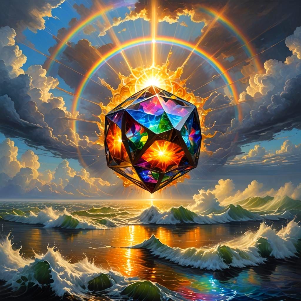 Sun Destroys River with Dodecahedron Artifact