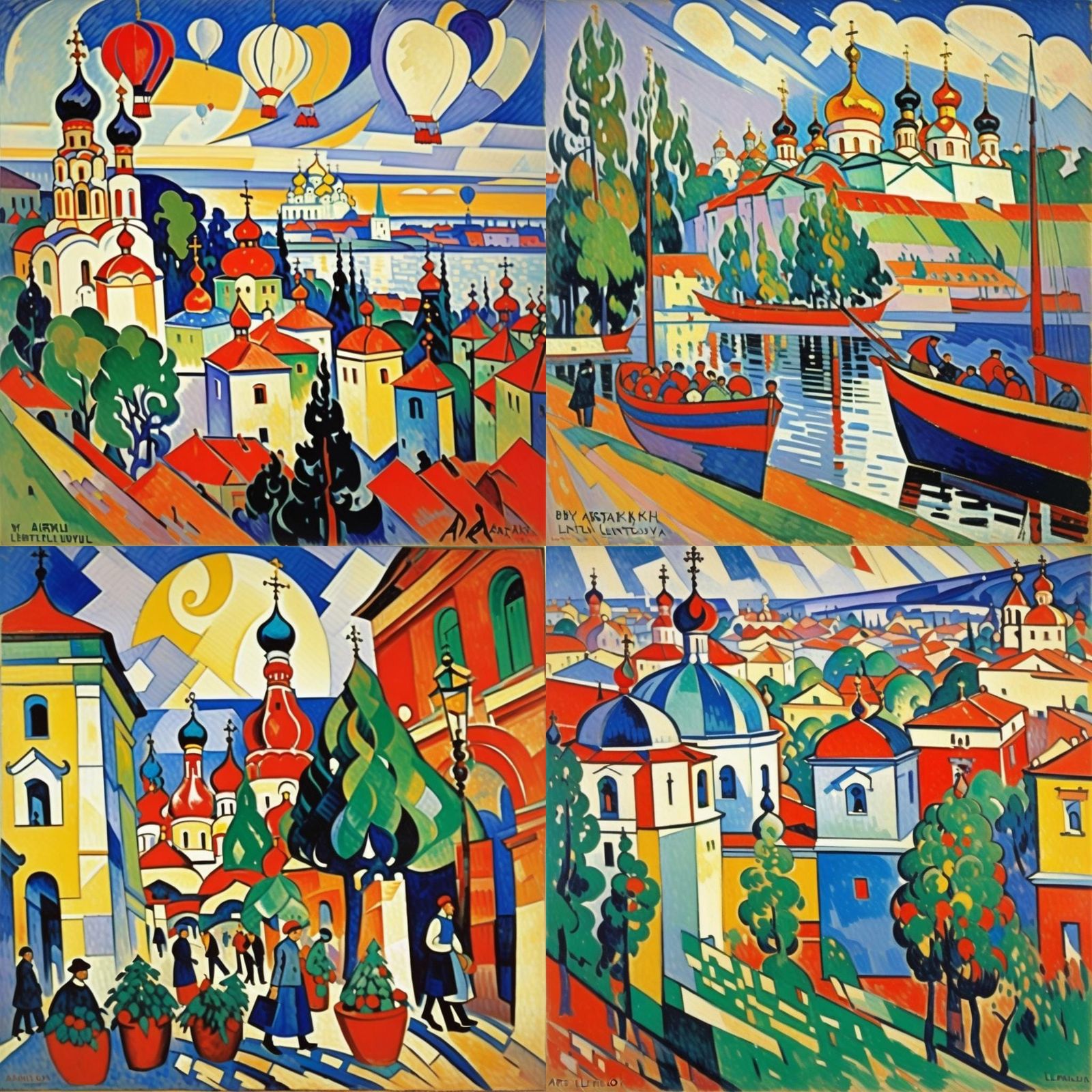 Abstract Geometric Composition in Avant-Garde Style