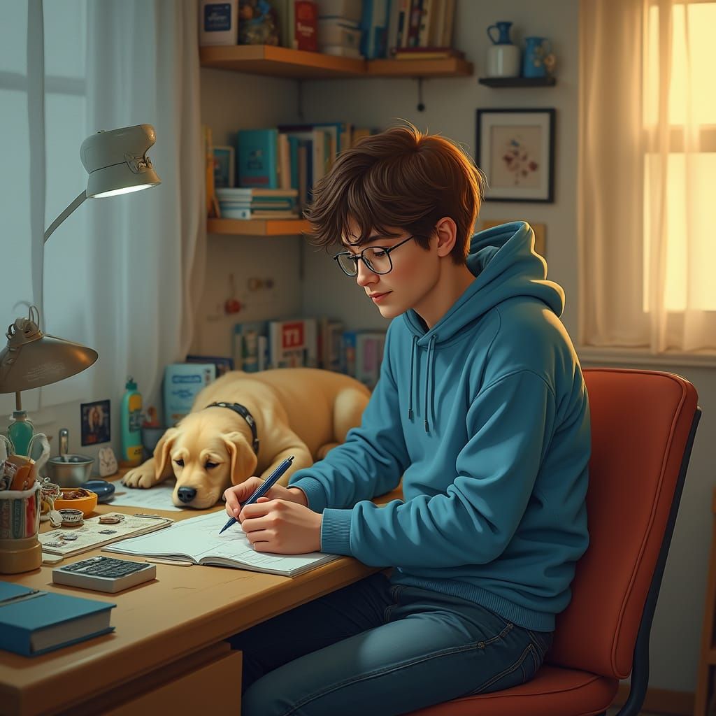 Hyper-Realistic Portrait of Young Man Building Model