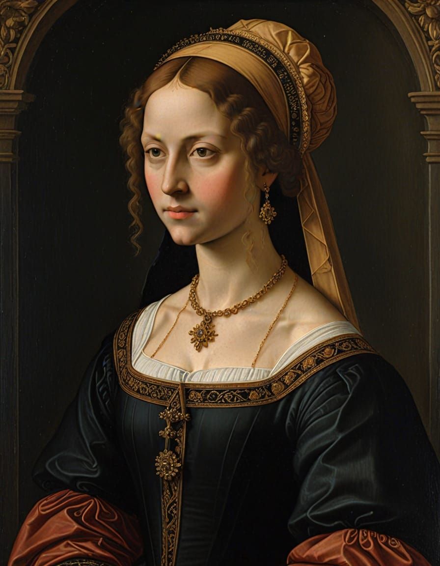 Renaissance Beauty in a Whimsical Portrait
