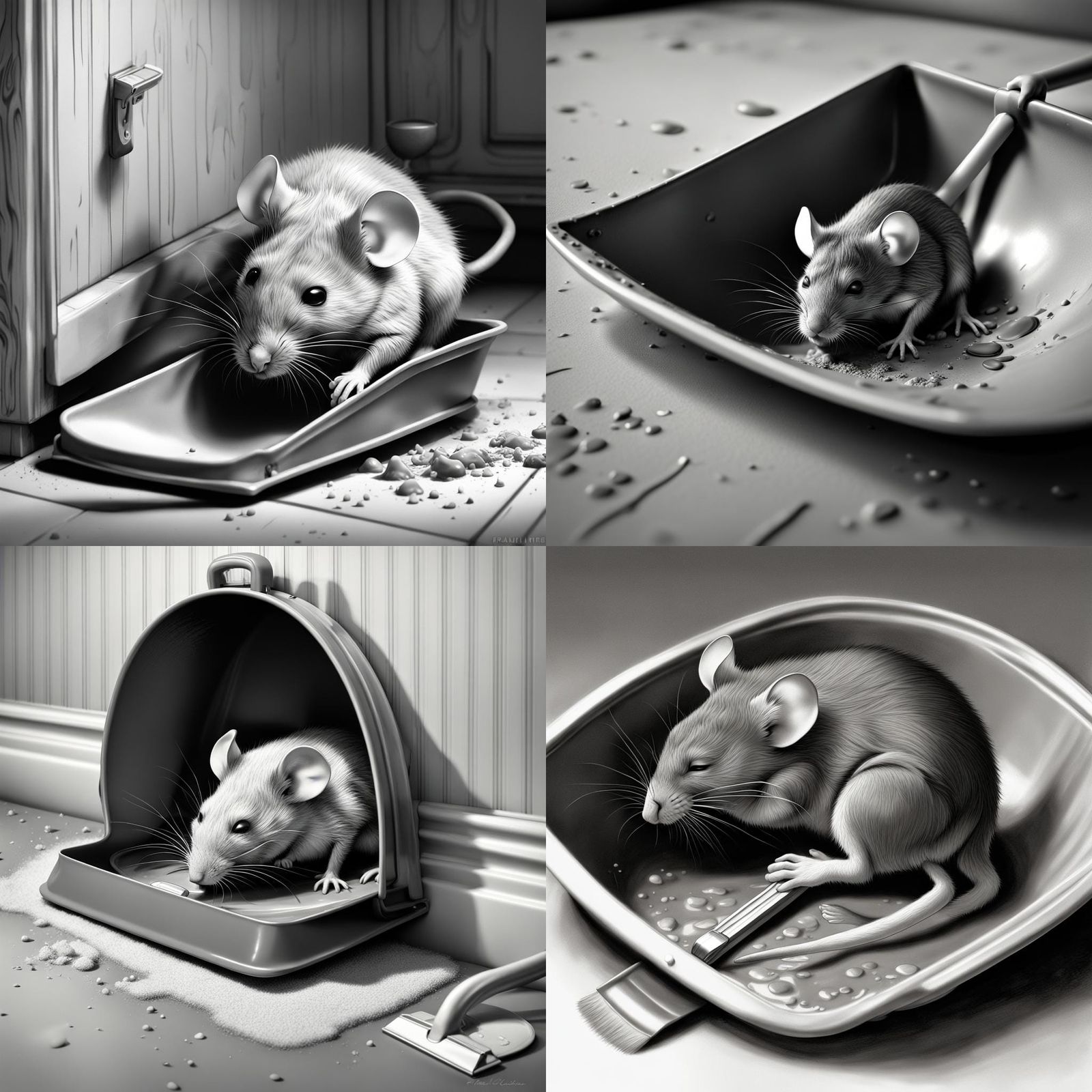 Mouse in Dustpan: Chiaroscuro Film Noir Still