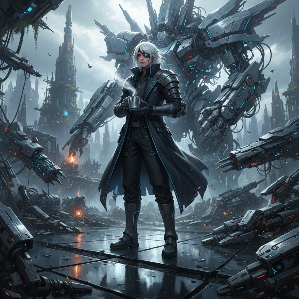 Sci-Fi Anime Character in a Cyberpunk Setting