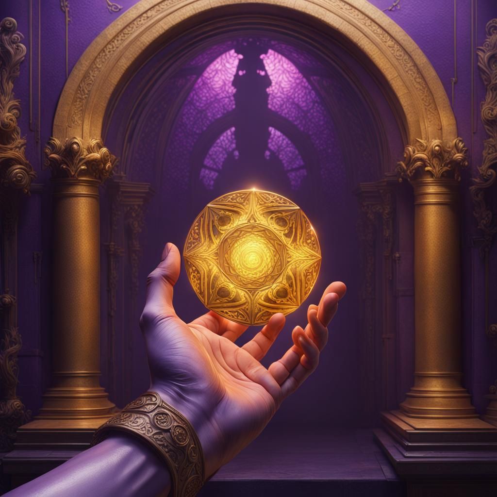 Hands Presenting Dark Fantasy Masterpiece in 8K