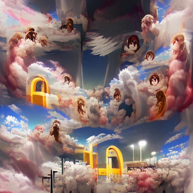 Ethereal Gates of Heaven in Dreamlike Style