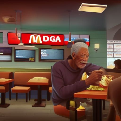 Morgan Freeman Orders McDonald's: Matte Painting