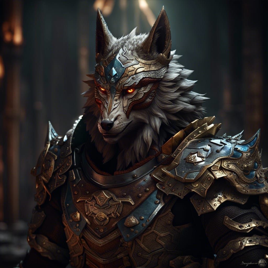 Armored Wolf Warrior: Dark Fantasy Concept Art