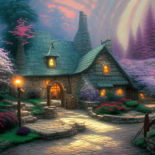 Fantasy Village Blacksmith in Ethereal Style