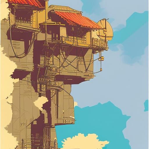 Fantastical Neogeo Scene in Atmospheric Color Washes