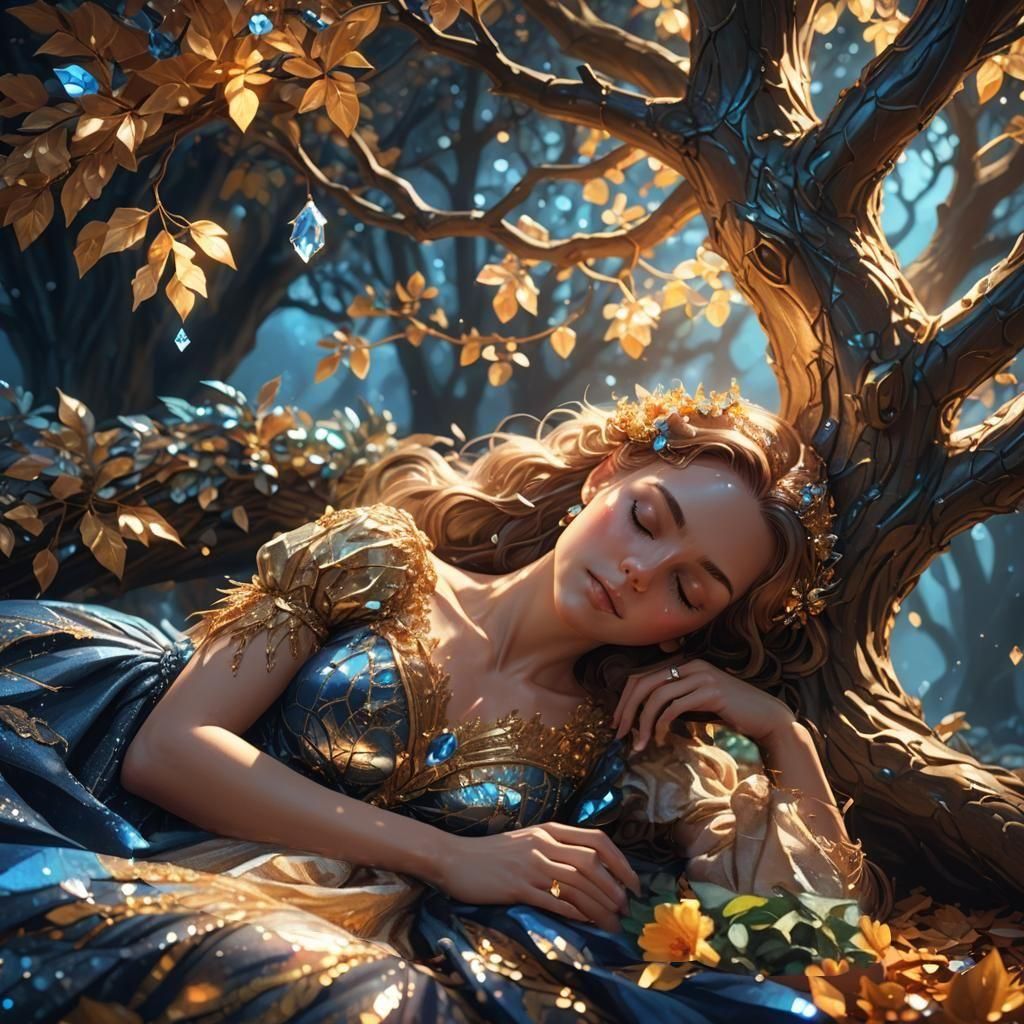 Pixel Art Duchess Sleeping Under a Tree