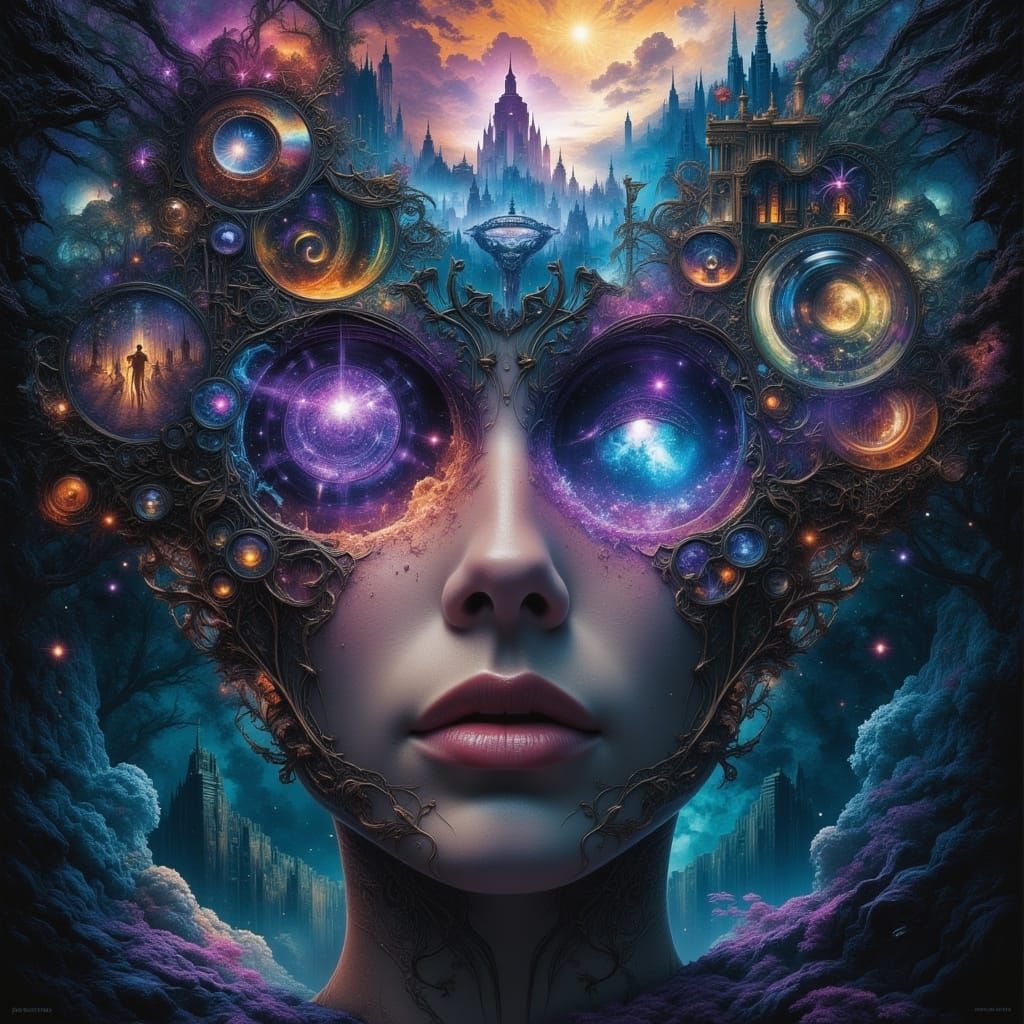 Abstract Double Exposure of Reality and Abstraction