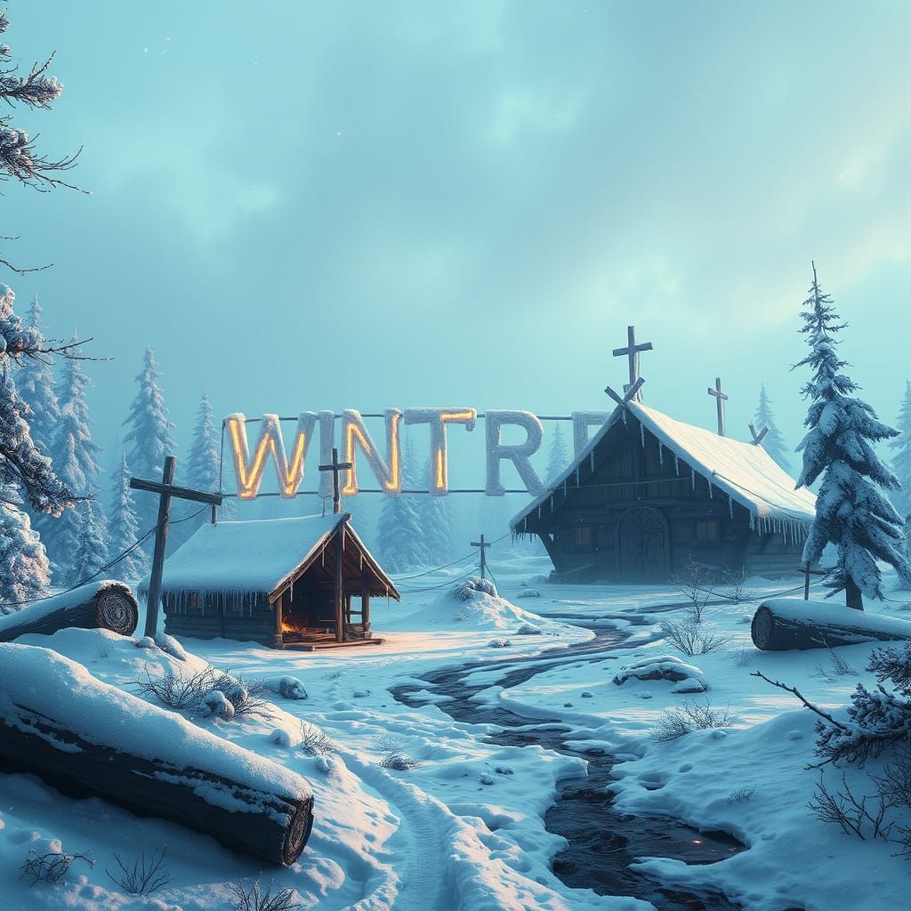 Enchanted Winter Wonderland in Detailed Fantasy Art