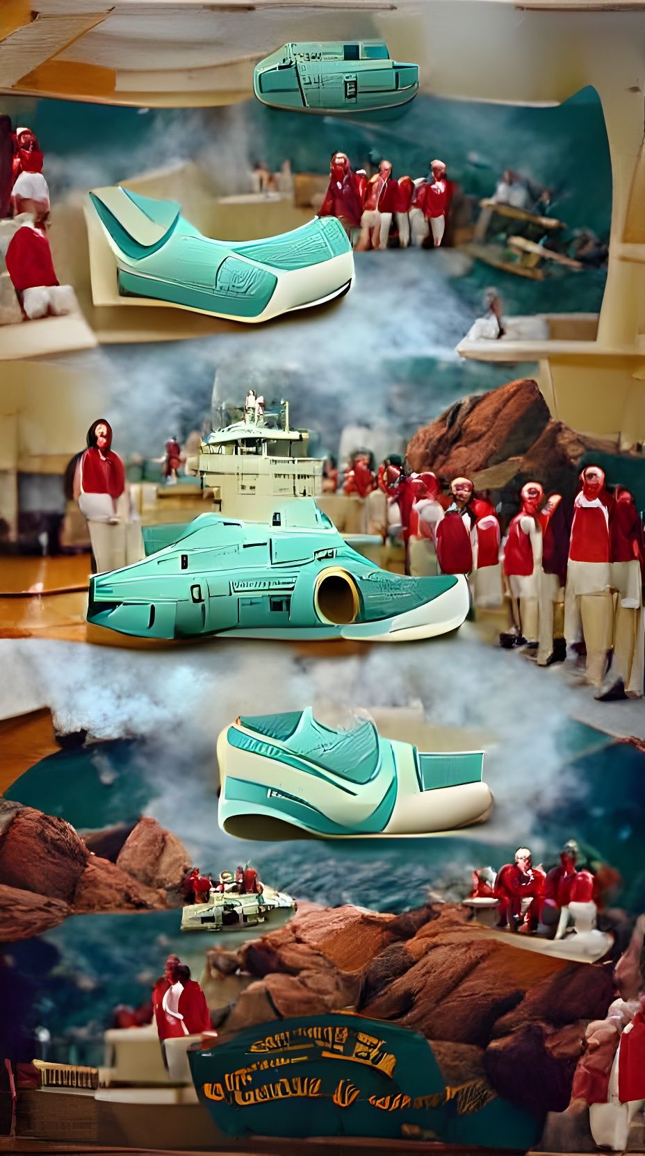 Starfleet Hovercraft in Wes Anderson Style