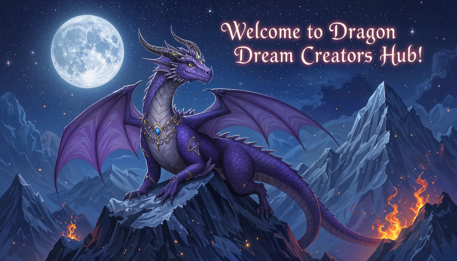 Majestic Dragon Adorned With Elven Jewelry On Crystal Peak