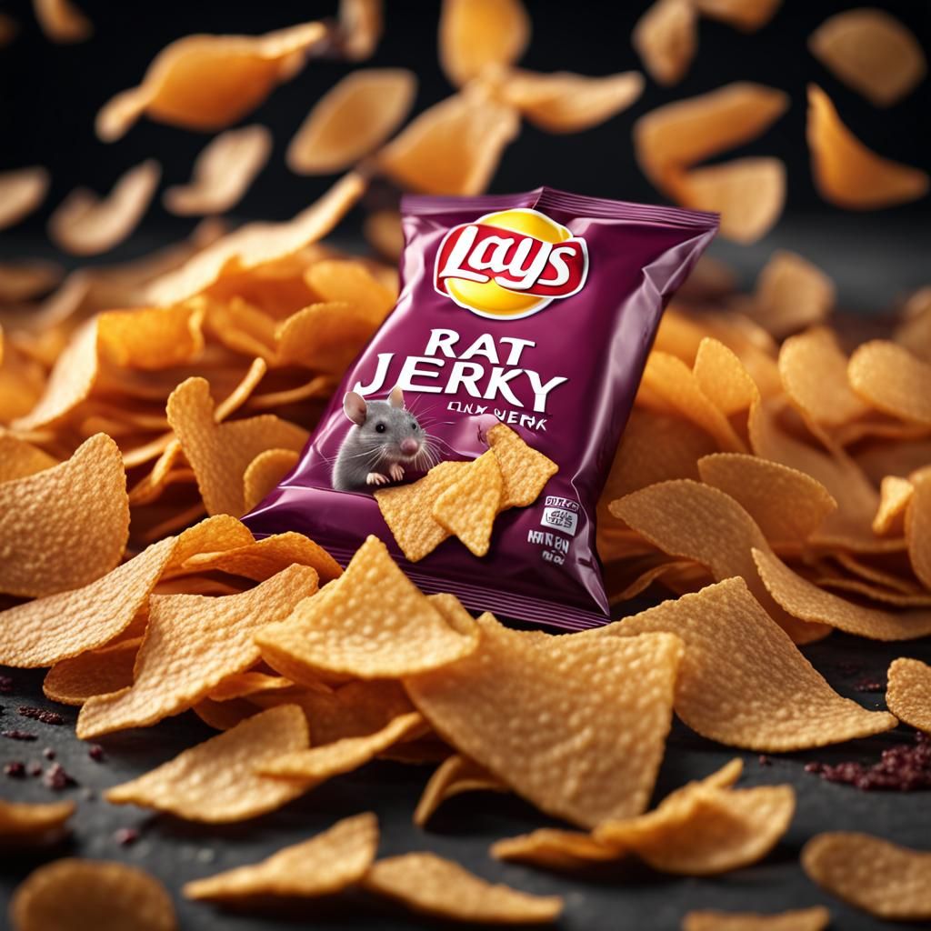Hyperrealistic Lays Chips with Rat Jerky Flavor