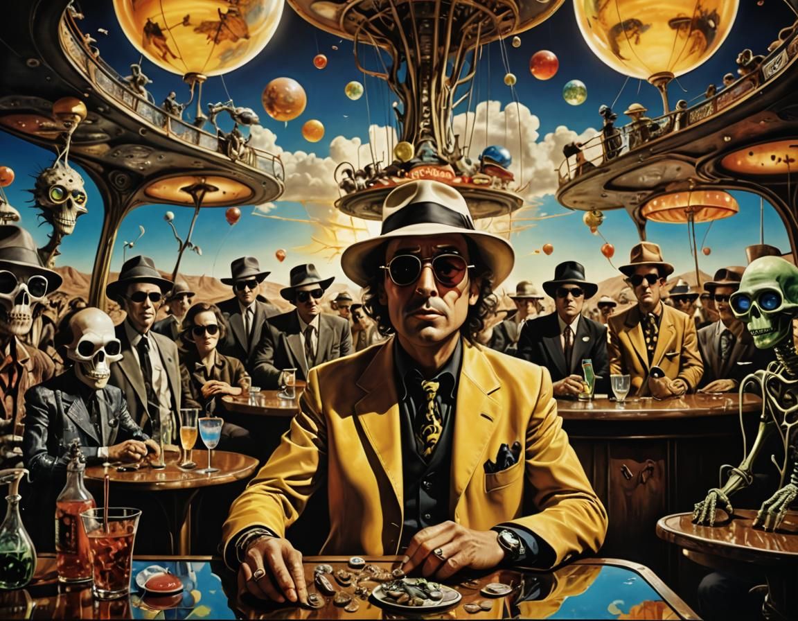 Monstrous Bar Scene in Surrealist Style