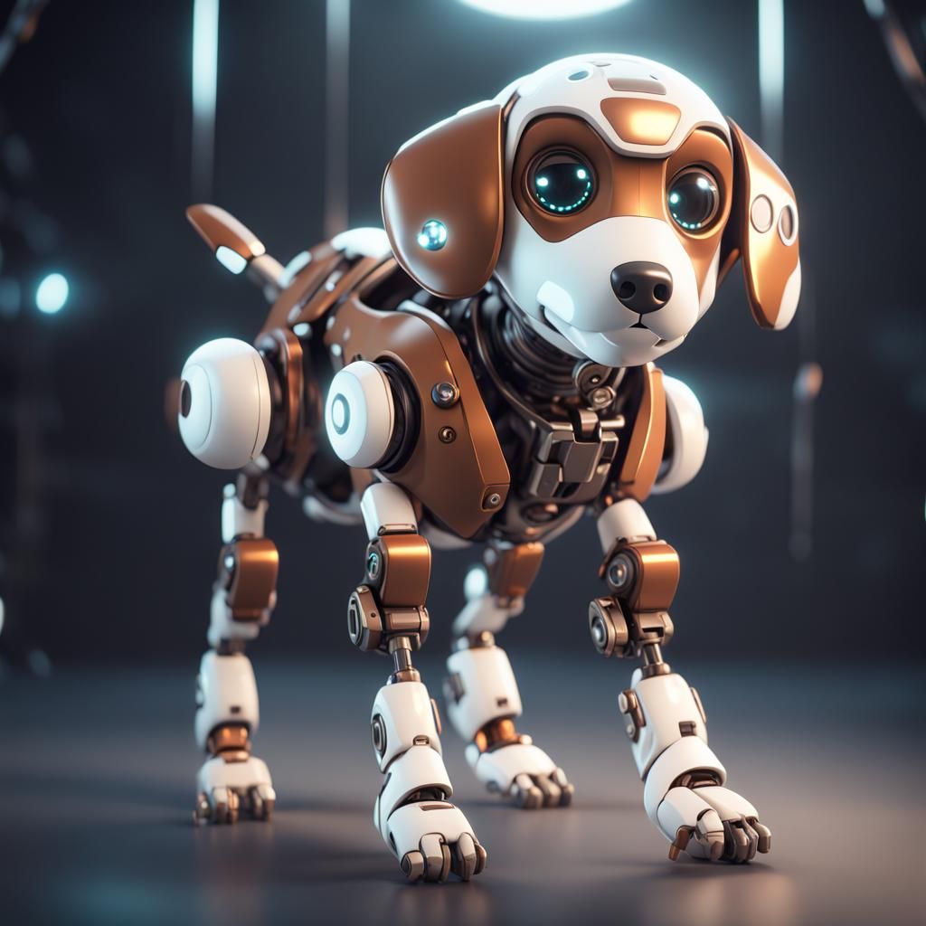 Futuristic Mech Suit Dog in Cinematic Sci-Fi Style