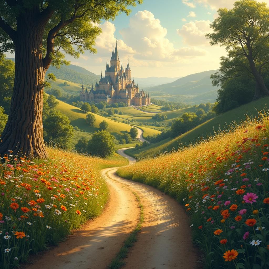 Detailed Country Road Matte Painting