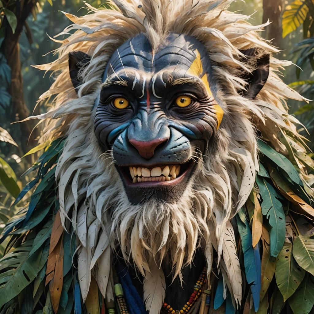 Hyperrealistic Rafiki Concept Art in Vibrant Colors