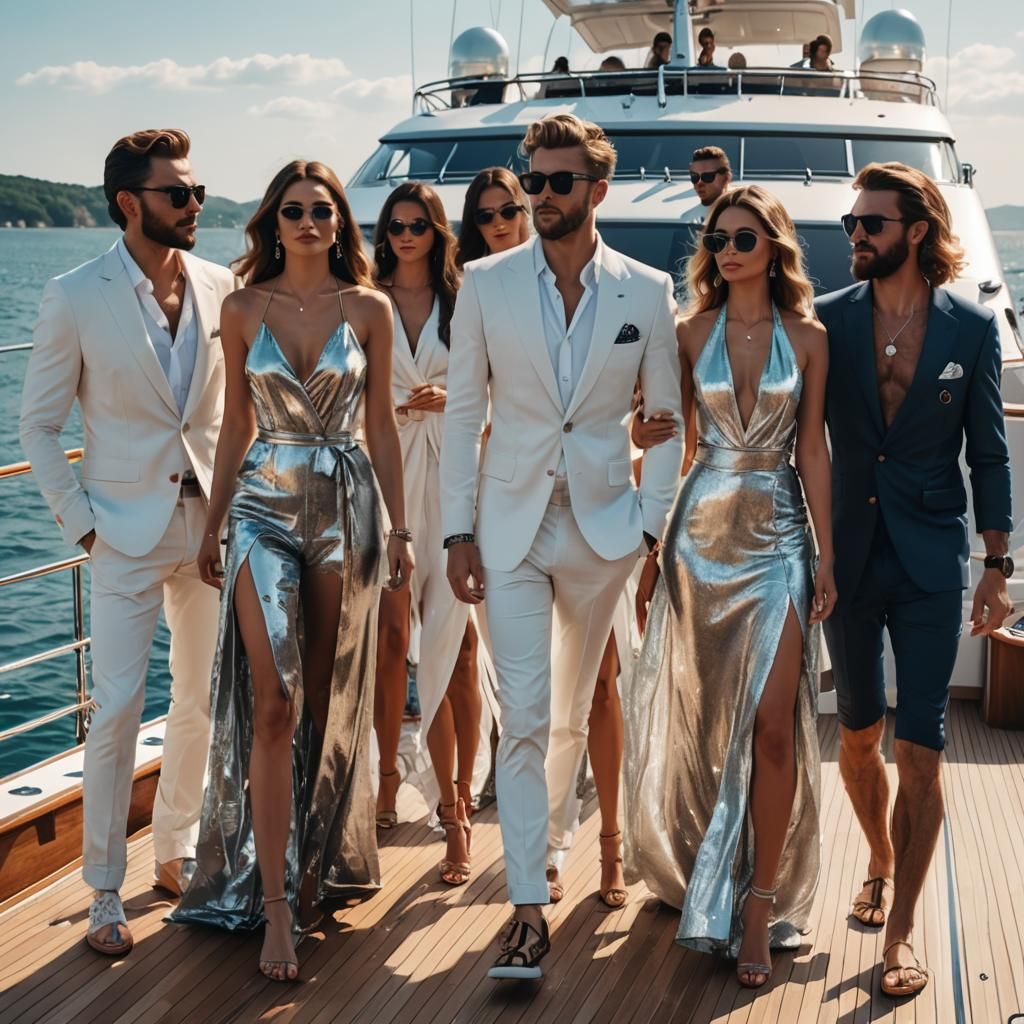Luxury Yacht Party with Wealthy Young People