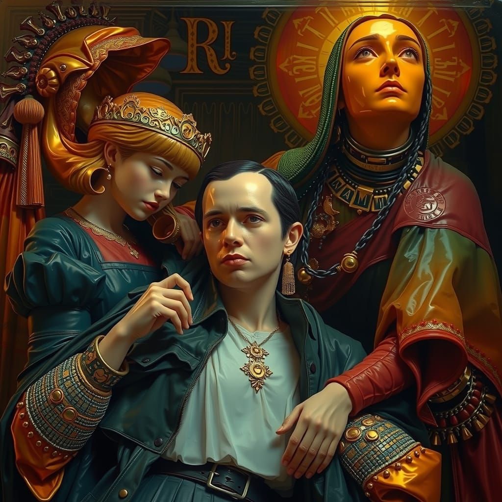 Hyperrealistic Sculpture with Vivid Colors and Dynamic Light...