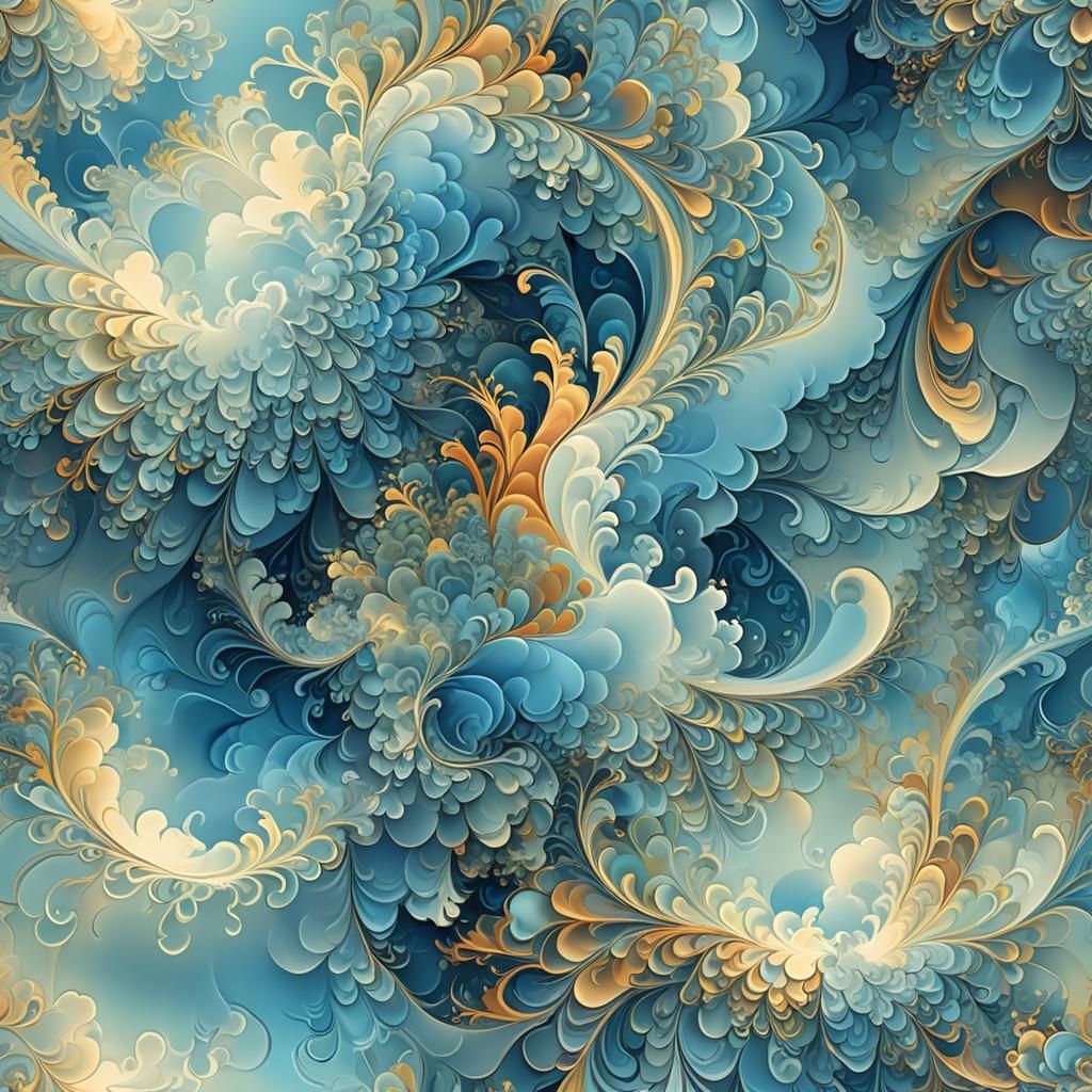 Psychedelic Fractal Landscape with Pastel Colors