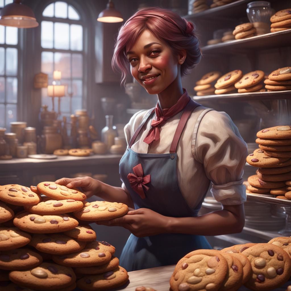 Bonnie Selling Cookies in Her Bakery