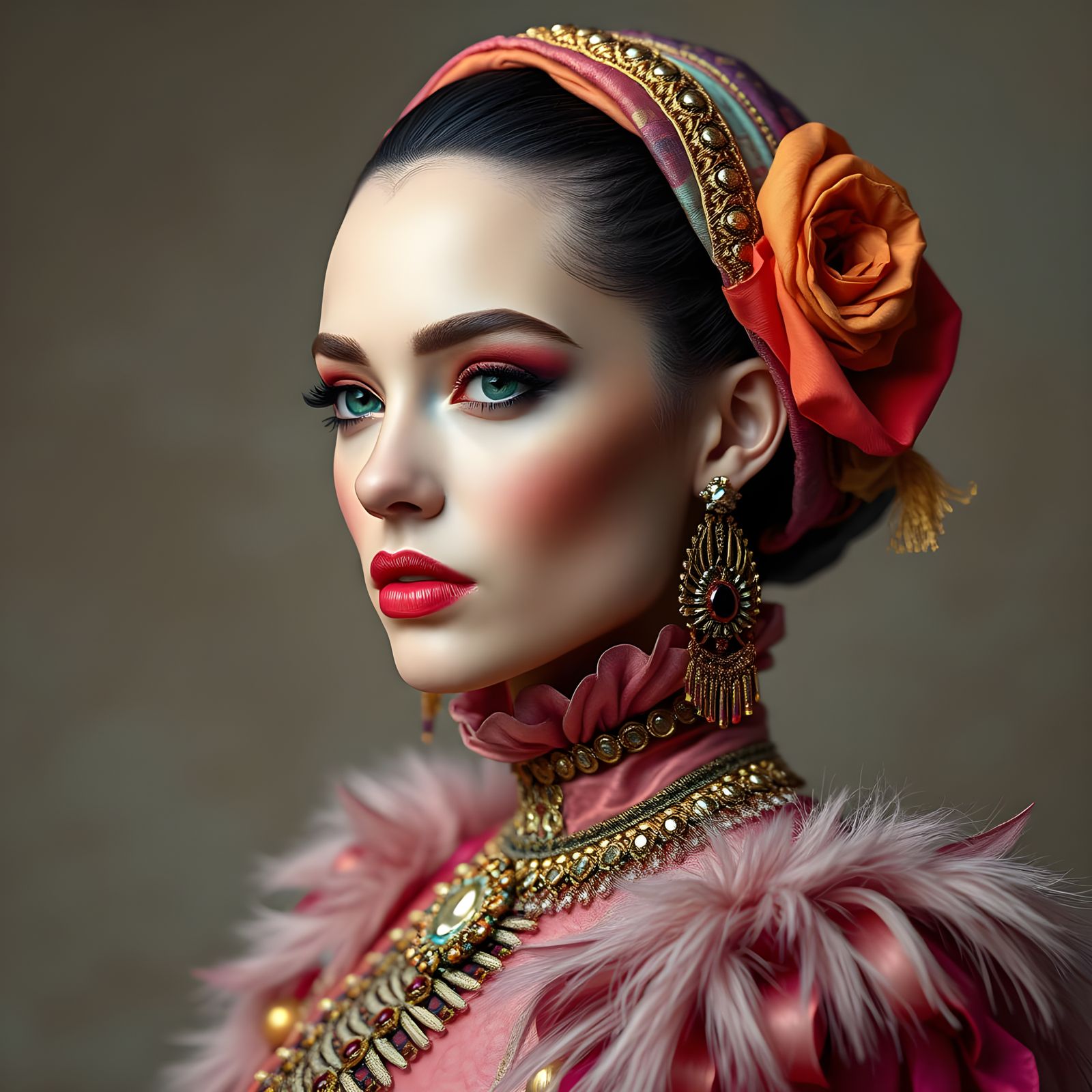 Futuristic Fashionista in 18th Century Egyptian Couture