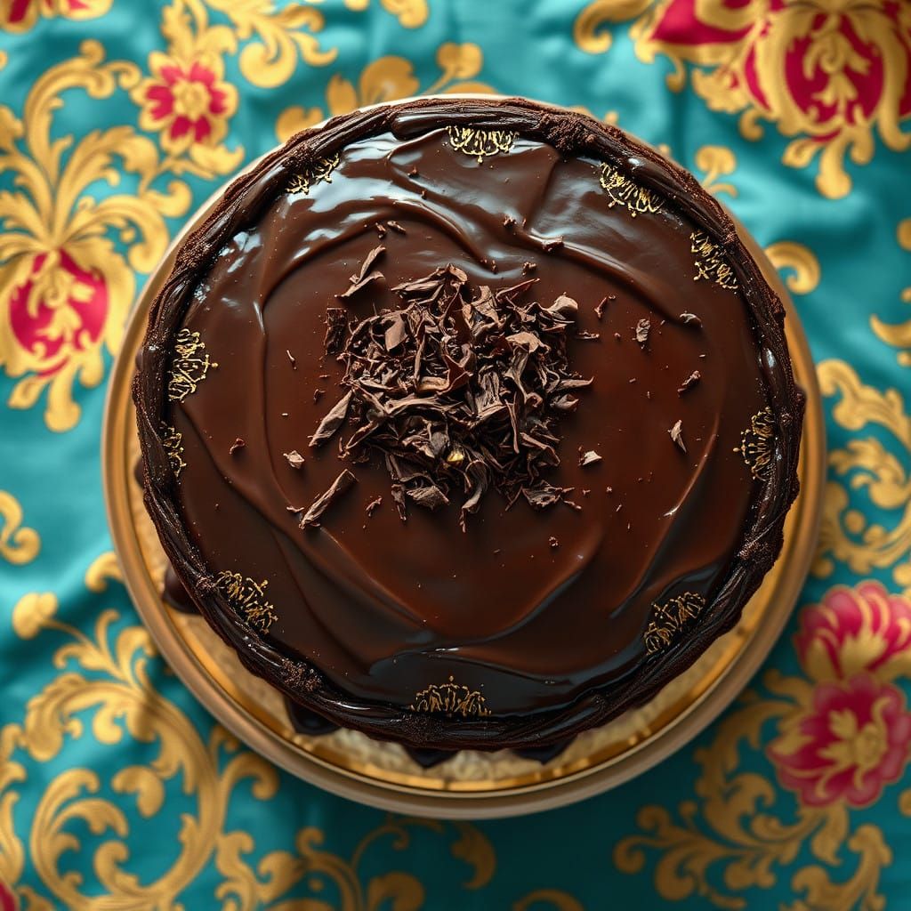 Majestic German Black Forest Cake in Luxurious Artistic Fusi...