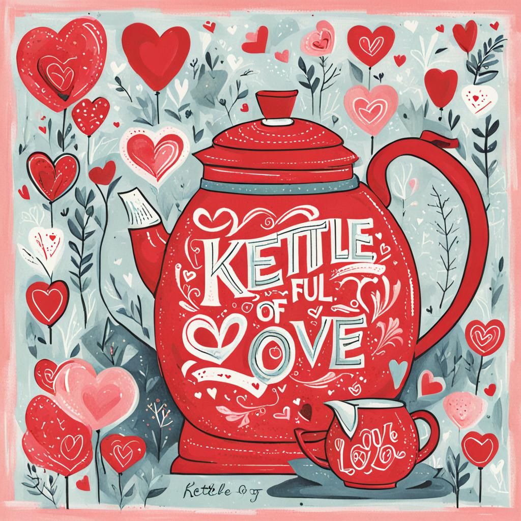 Kettle Overflowing with Love: AI Generated Image