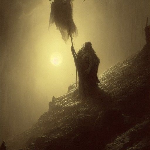 Terrifying Pig in Dark Engraving Style