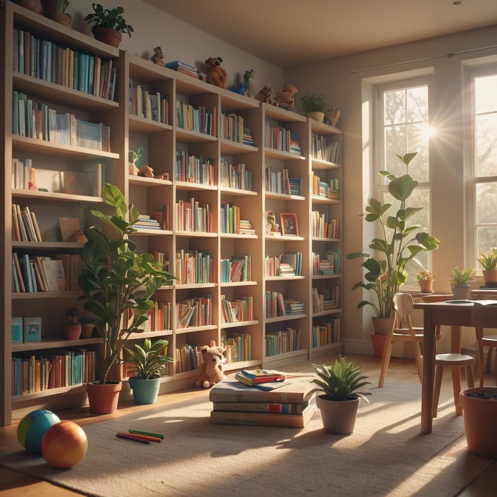 Peaceful Children's Reading Room in Soft Focus