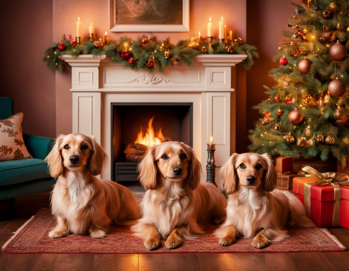 OzKar, FeelIx, and Mochi pose for their annual Christmas por...