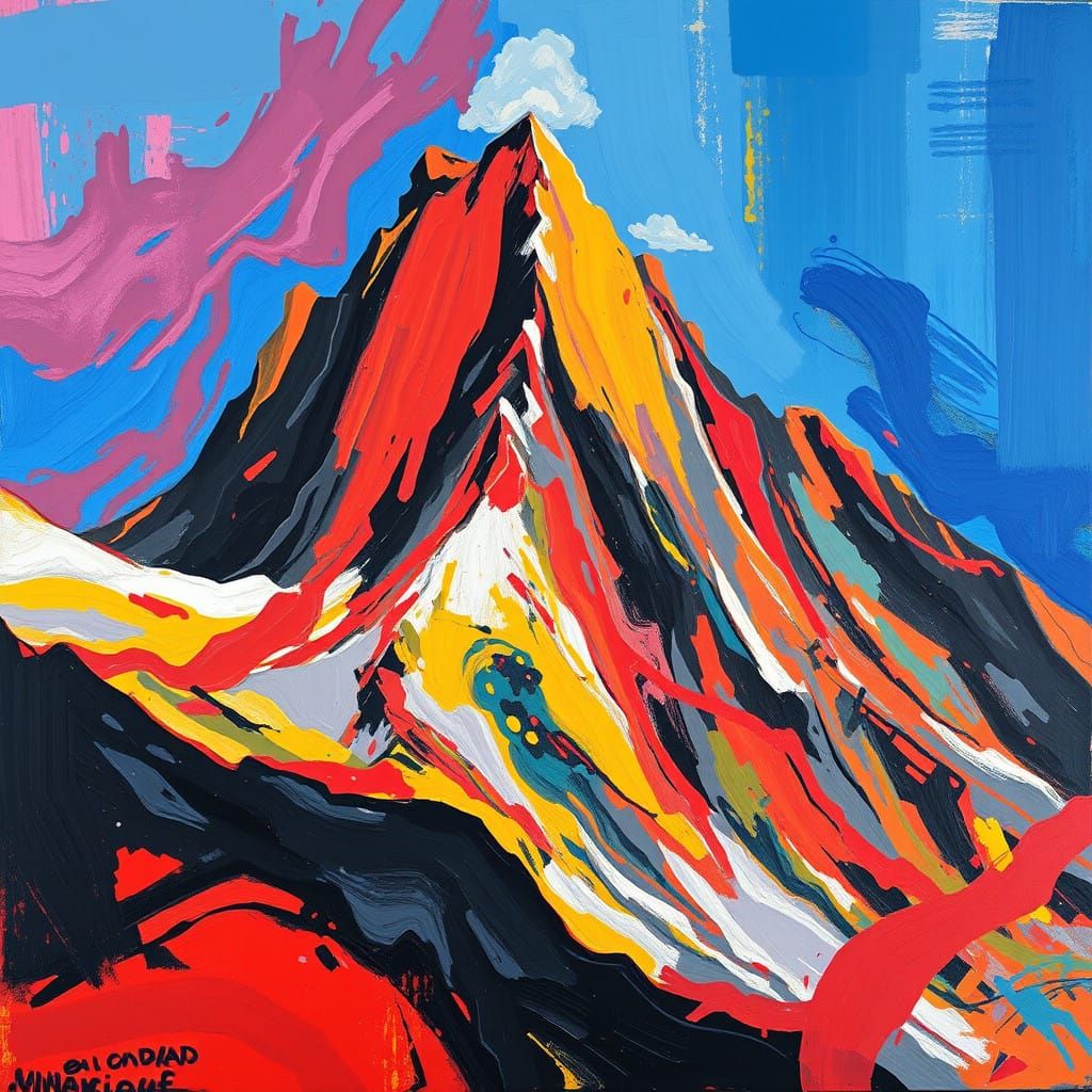Majestic Sugarloaf Mountain in Vibrant, Expressive Style