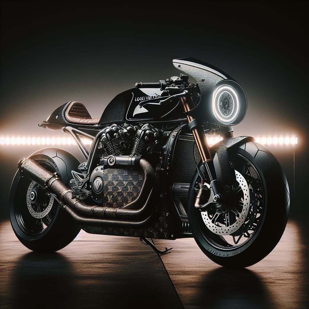 Luxury Motorcycle with Louis Vuitton Aesthetics