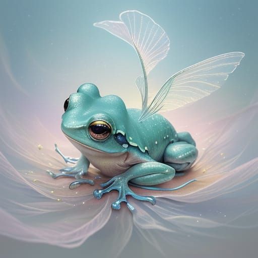 Whimsical Frog in Delicate Watercolor Style